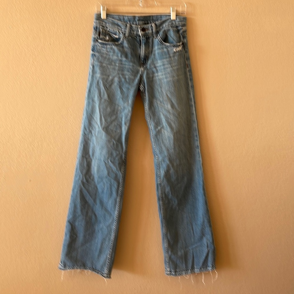 Helmet Lang lightly distressed jeans. Straight leg. Size26